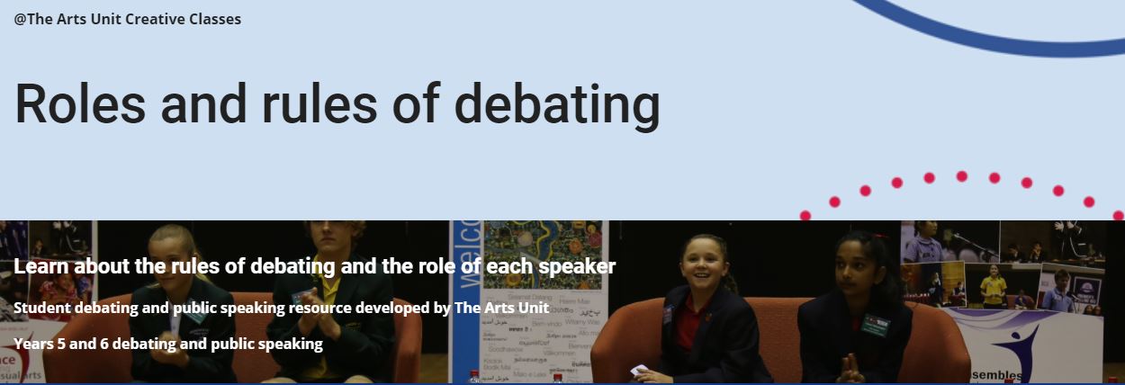 Title image: Roles and Rules of debating